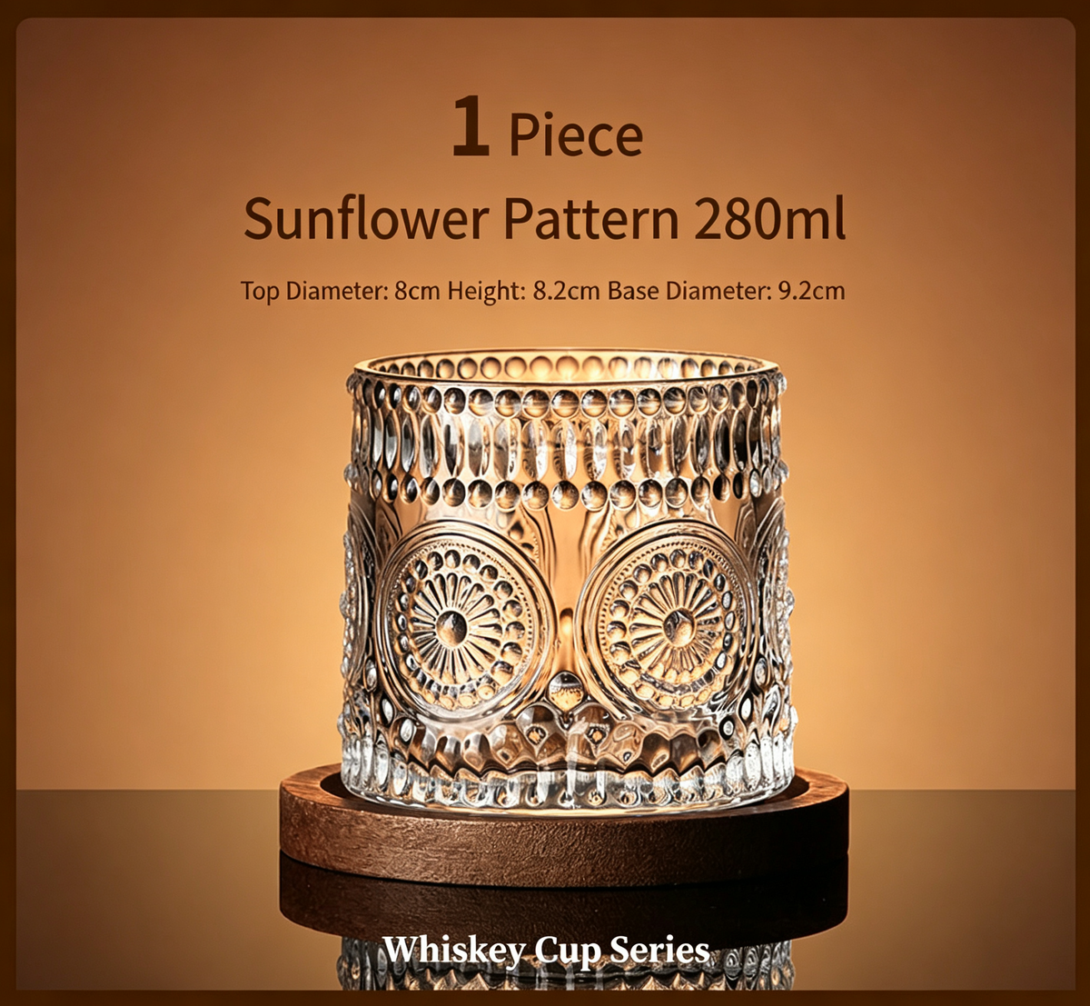 🍷Rotating Whiskey Glass with Wooden Base