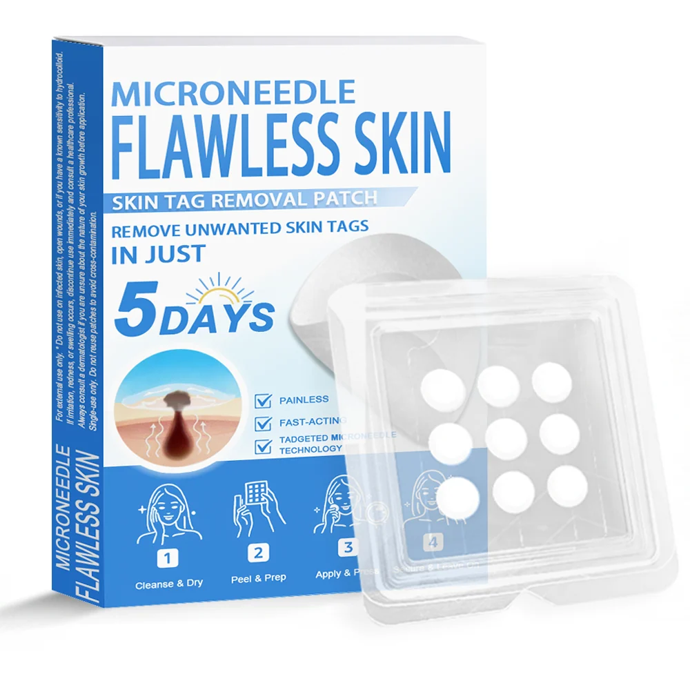 🎁 2-in-1 Microneedle & Hydrocolloid Patch | Raised Moles,Acne, Flat Warts & Skin Tags Remover | Improves Wrinkles, Scars & Blemishes | Invisible Pimple Patches for Face & Body