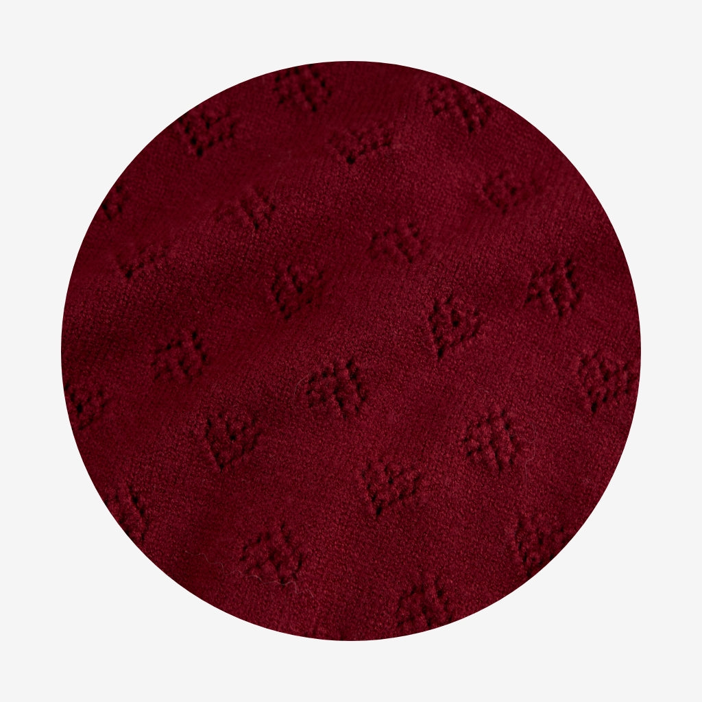 Burgundy Pointelle Cardigan