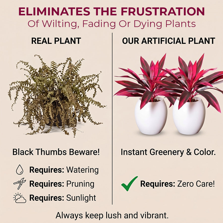 🔥Last Day 50% OFF🔥 Artificial Boston Fern & Dragon's Blood Tree Plants
