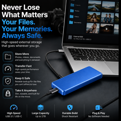 ⚡ LAST DAY 50% OFF – Portable External SSD for Photos & Videos