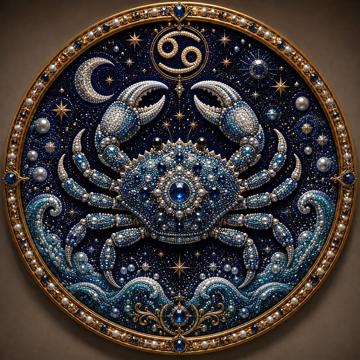 🔥 LAST DAY 49% OFF – ✨ Premium 3D Pearl 12 Zodiac Signs Art Kit | Luxury Flocked Canvas with Scratch-Resistant Non-Fading Pearl Beads DIY Handmade Astrology Decor ♈🌙💎