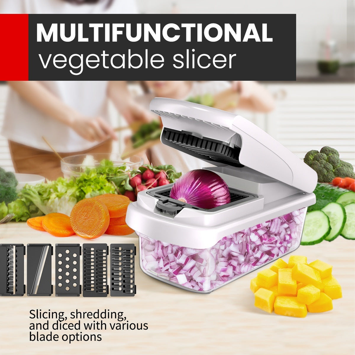 🔥Household Multi-function Vegetable Chopper Kitchen 15-in-one