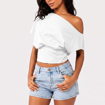One Shoulder Casual Fashion Tee
