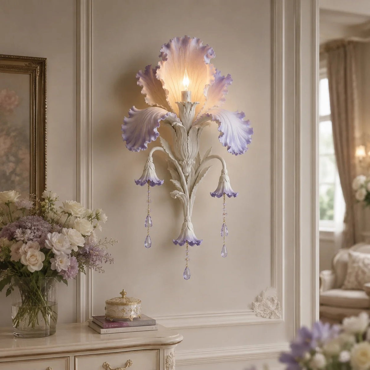 🕯️Enchanted Iris Bloom Wall Sconce