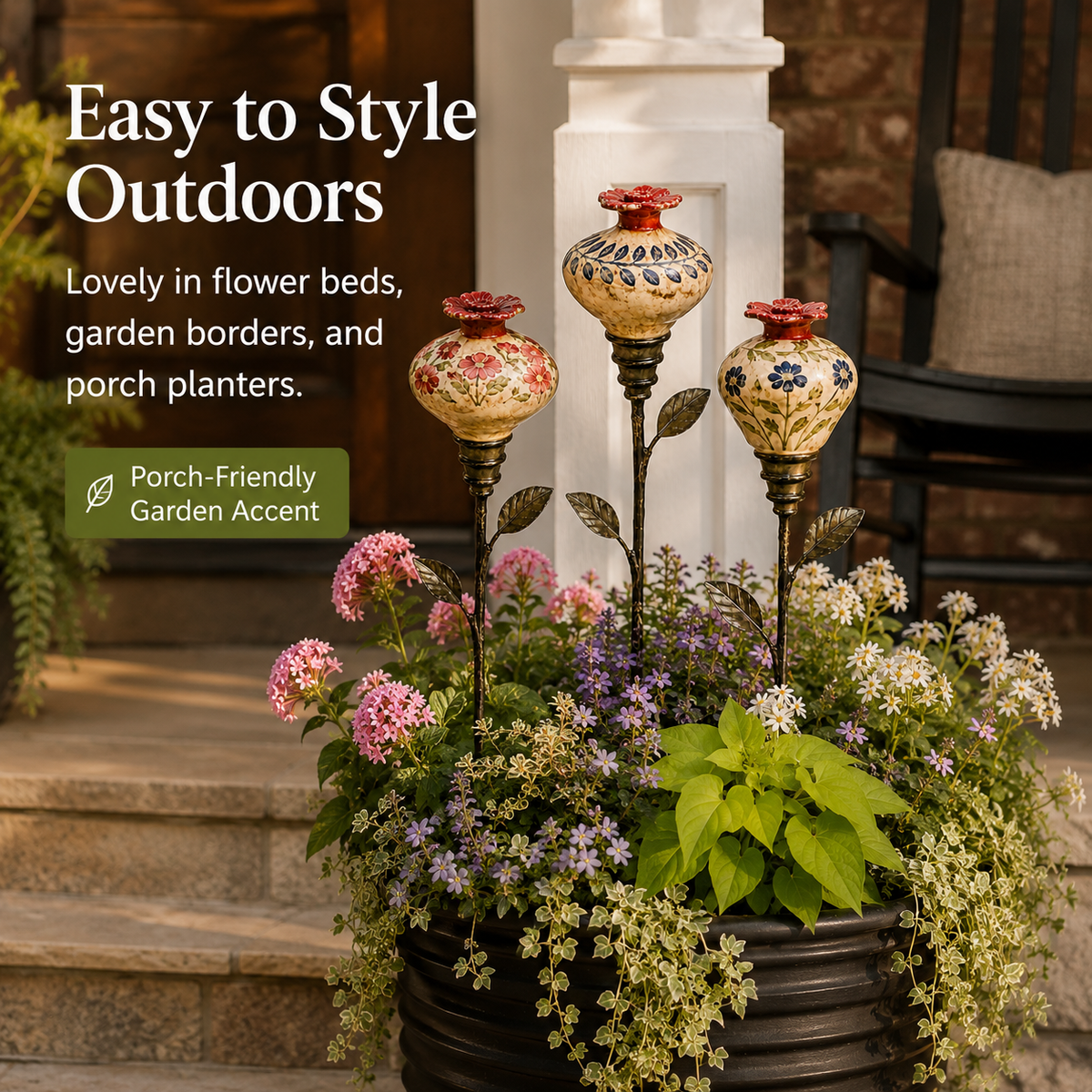 🏡Retro hummingbird feeder garden pole