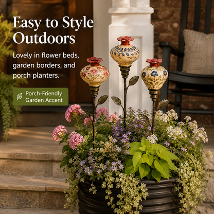 🏡Retro hummingbird feeder garden pole