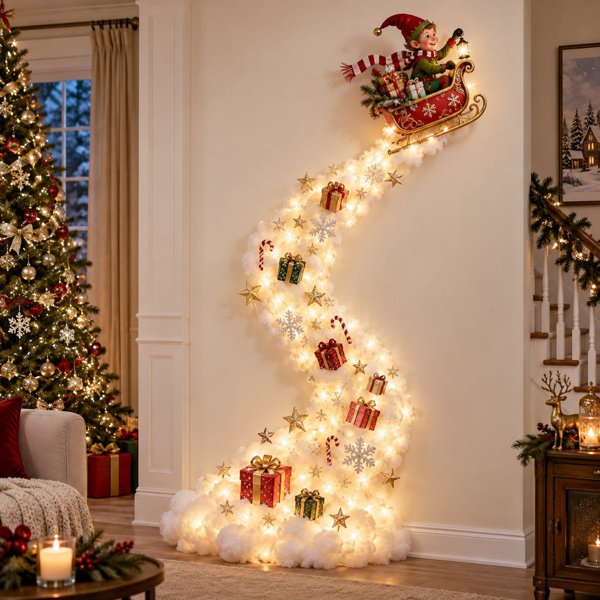 🎄 Christmas Magic Trail Wall Light — A Magical Christmas Scene on Your Wall ✨