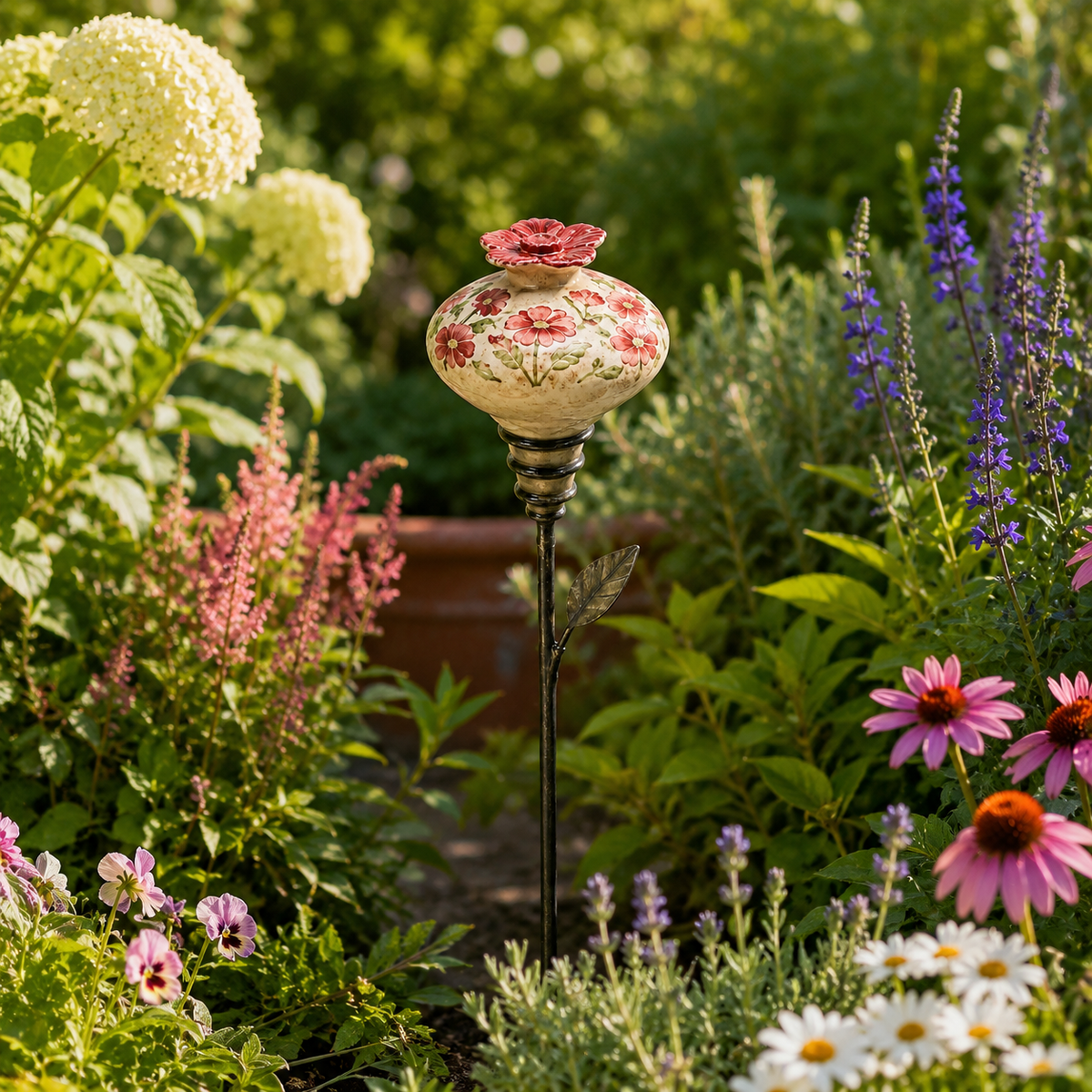 🏡Retro hummingbird feeder garden pole