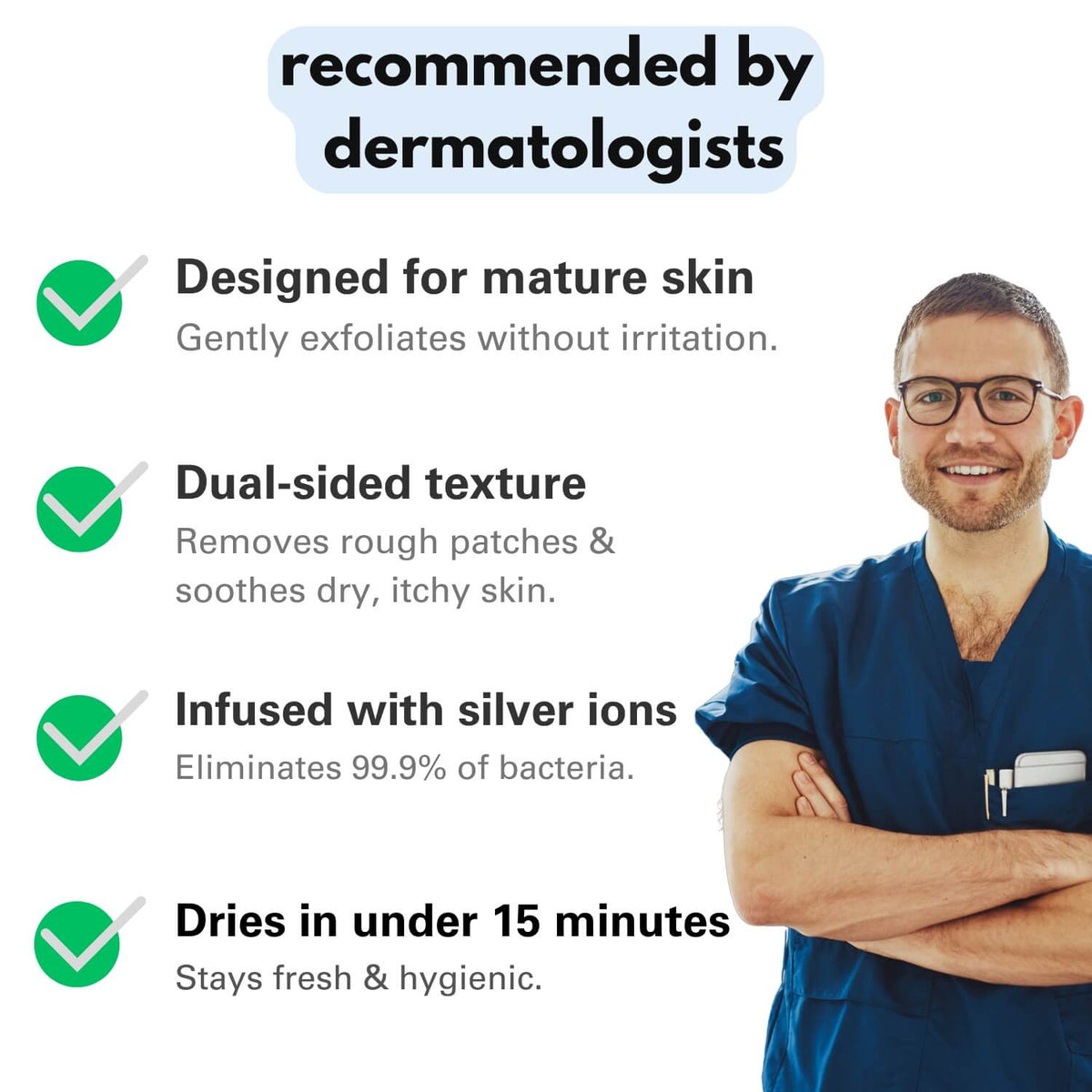 Tryzovira Exfoliating Antibacterial Shower Towel