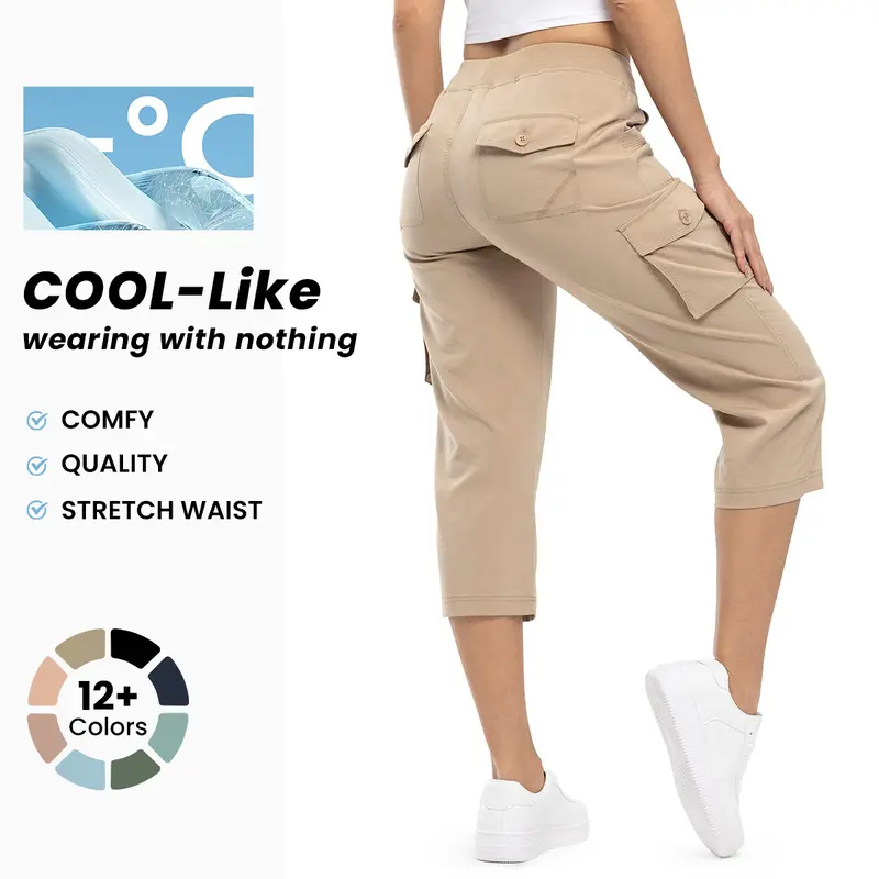Women's Lightweight Hiking Capris: Quick-Dry, 6 Pockets, Loose Fit