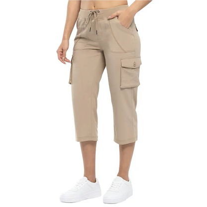 Women's Lightweight Hiking Capris: Quick-Dry, 6 Pockets, Loose Fit