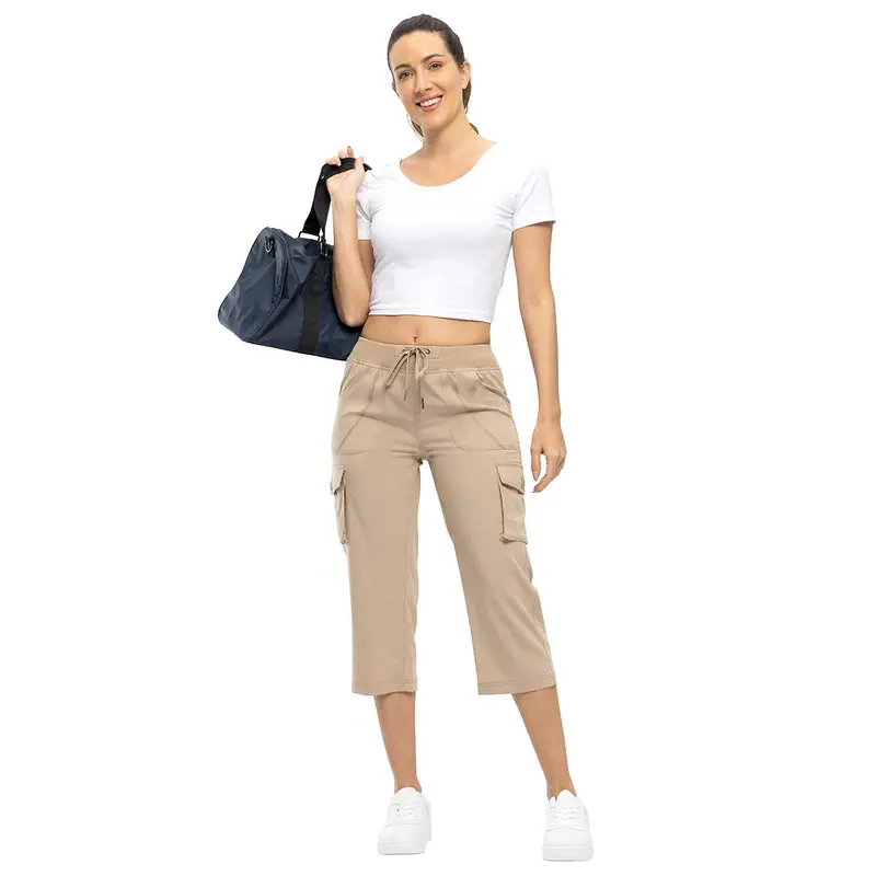 Women's Lightweight Hiking Capris: Quick-Dry, 6 Pockets, Loose Fit