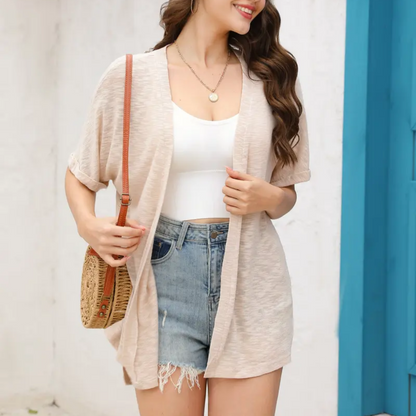 Short-sleeved casual solid coat⭐