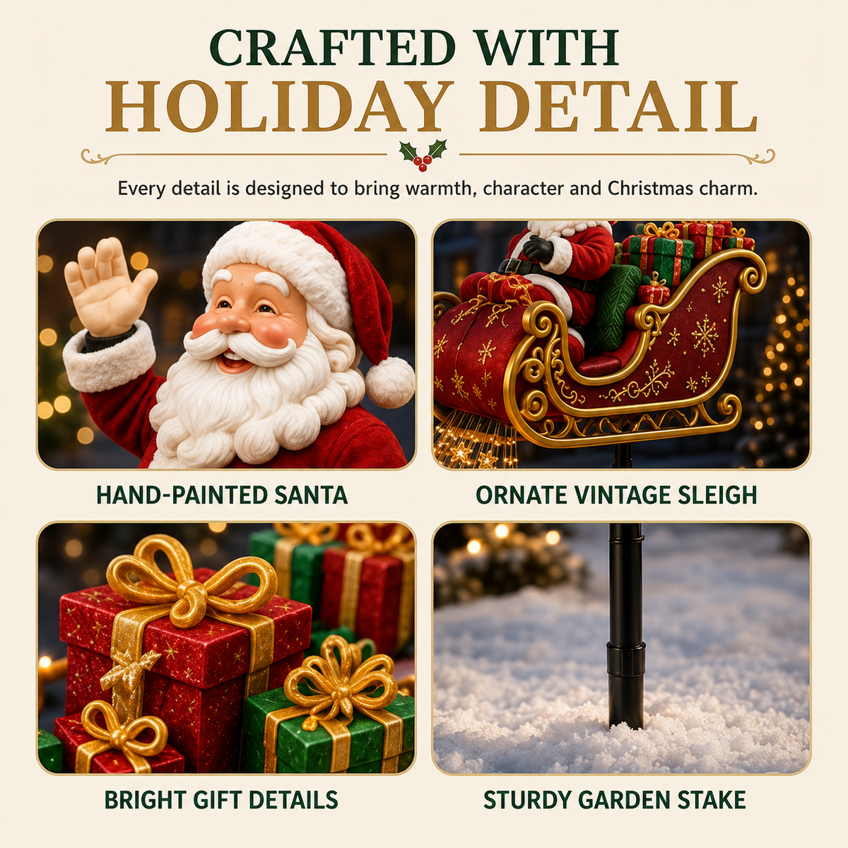 ✨🎅✨ 2026 New Santa’s Flying Sleigh Gift Cascade – Solar Christmas Garden Light
