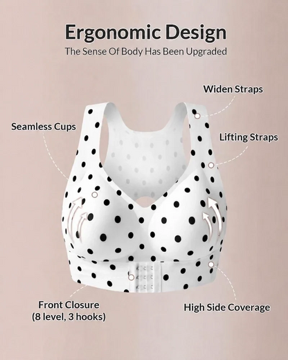 Front Closure Cross-Back Wireless Posture Bra