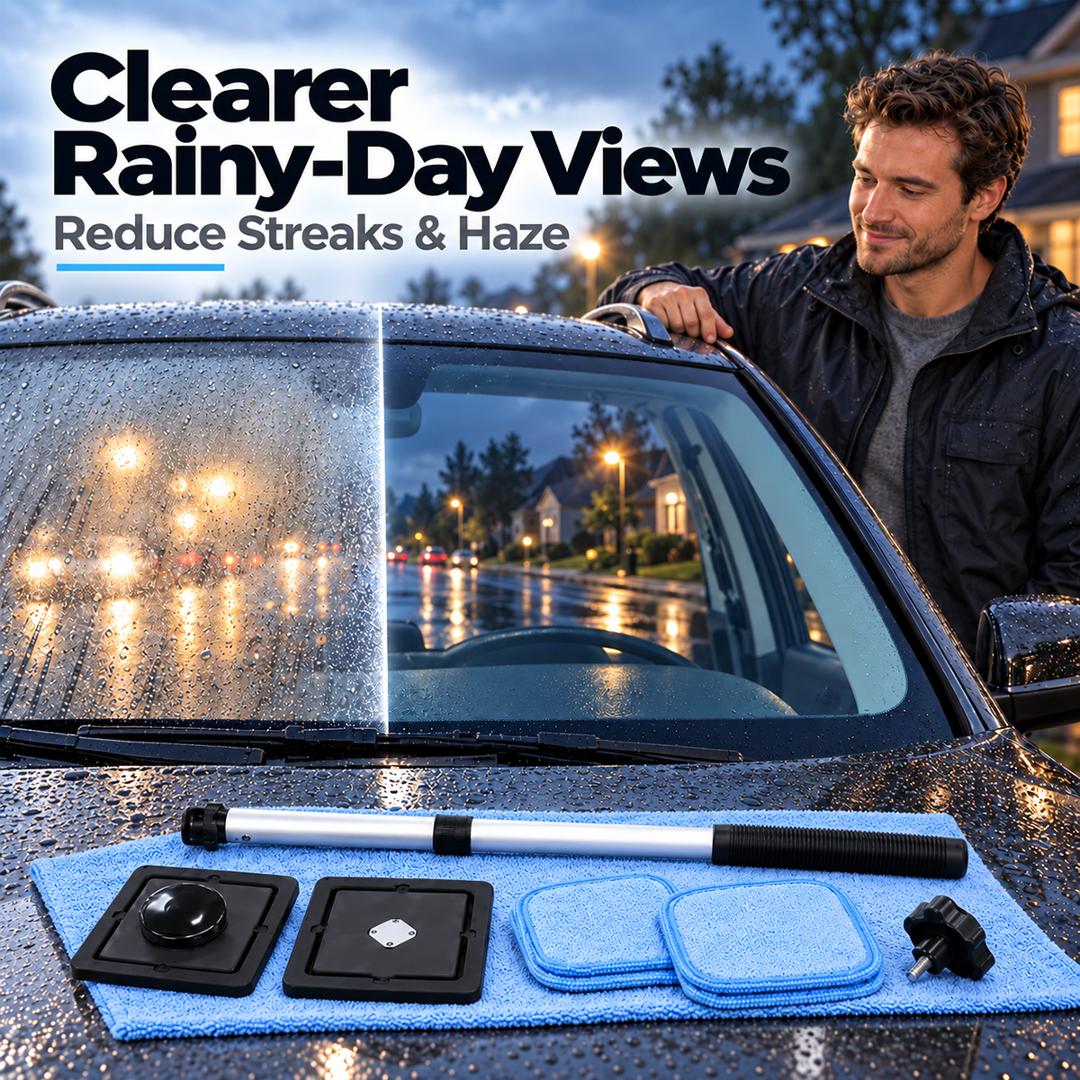 ✨ Dual-Sided Magnetic Windshield Cleaner – Clean Both Sides at Once🚗