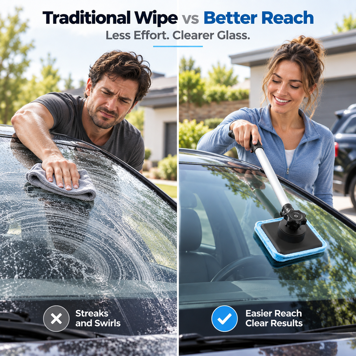 ✨ Dual-Sided Magnetic Windshield Cleaner – Clean Both Sides at Once🚗