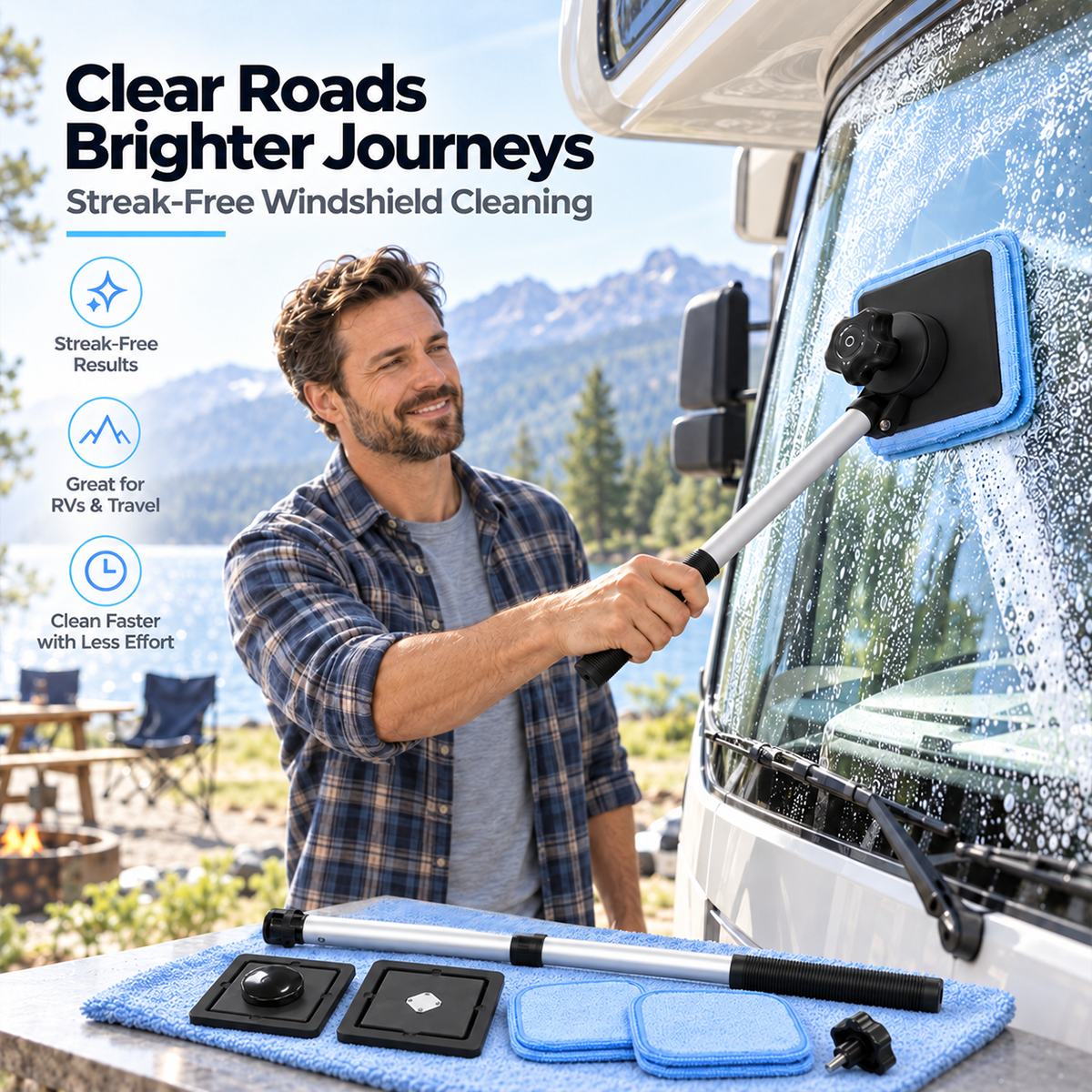 ✨ Dual-Sided Magnetic Windshield Cleaner – Clean Both Sides at Once🚗