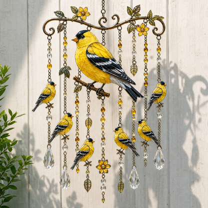 Graceful Hummingbird Crystal Wind Chime – Outdoor Garden Decor for Bird Lovers