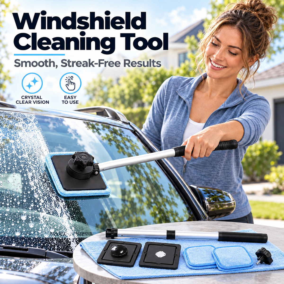 ✨ Dual-Sided Magnetic Windshield Cleaner – Clean Both Sides at Once🚗