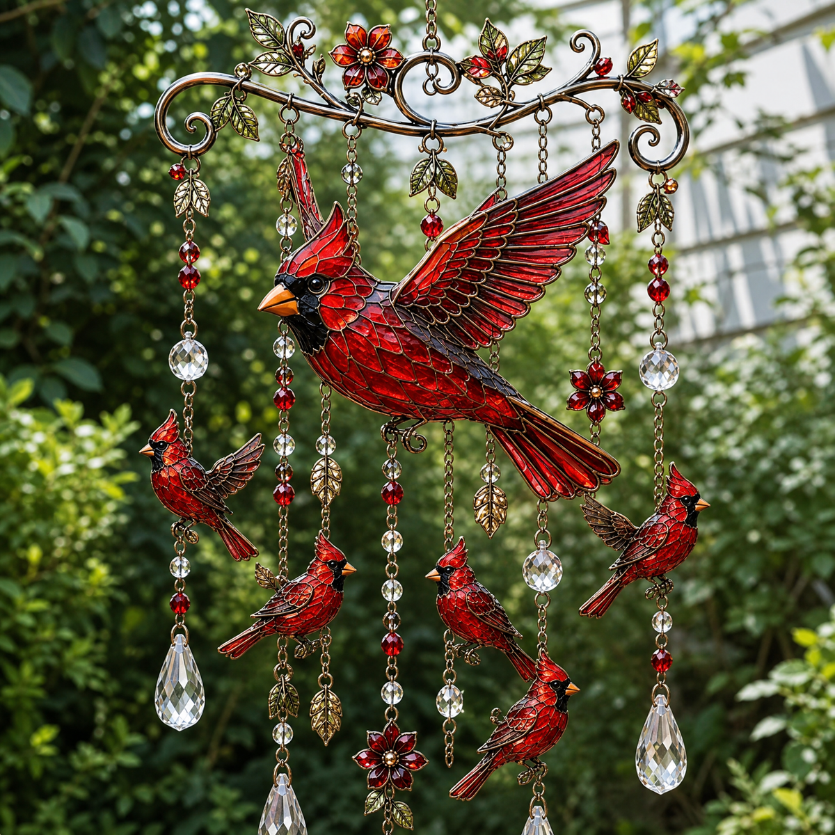 Graceful Hummingbird Crystal Wind Chime – Outdoor Garden Decor for Bird Lovers