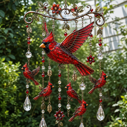 Graceful Hummingbird Crystal Wind Chime – Outdoor Garden Decor for Bird Lovers