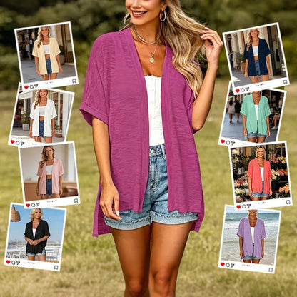 Short-sleeved casual solid coat⭐