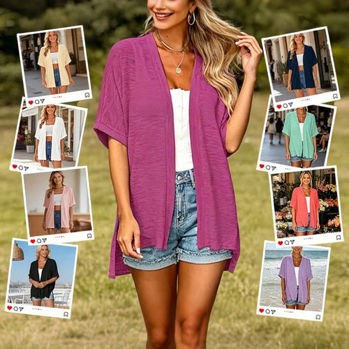 Short-sleeved casual solid coat⭐