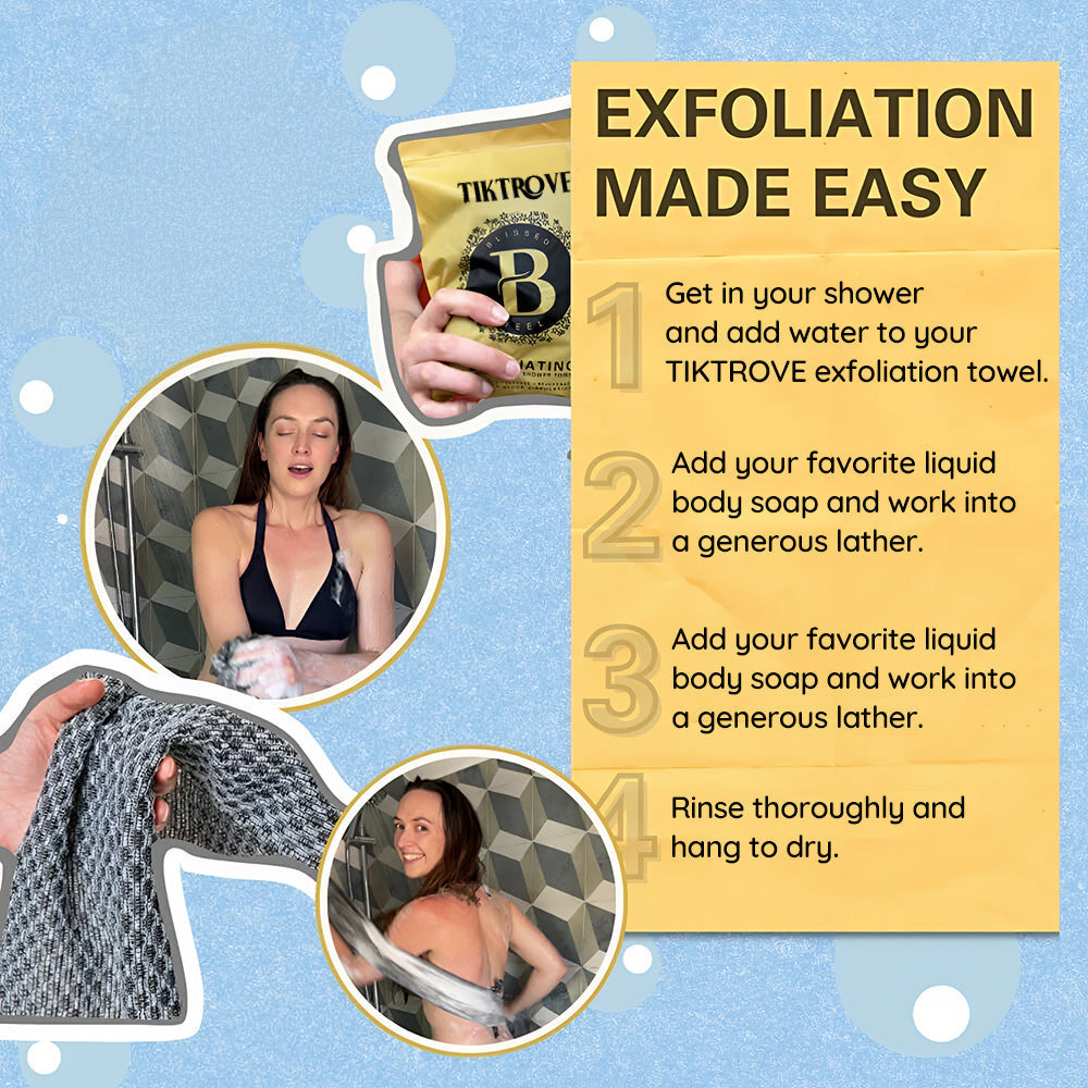 Tryzovira Exfoliating Antibacterial Shower Towel