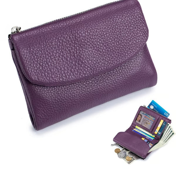 ✨⏰Unisex Pebble Real Leather RFID Wallet🔥