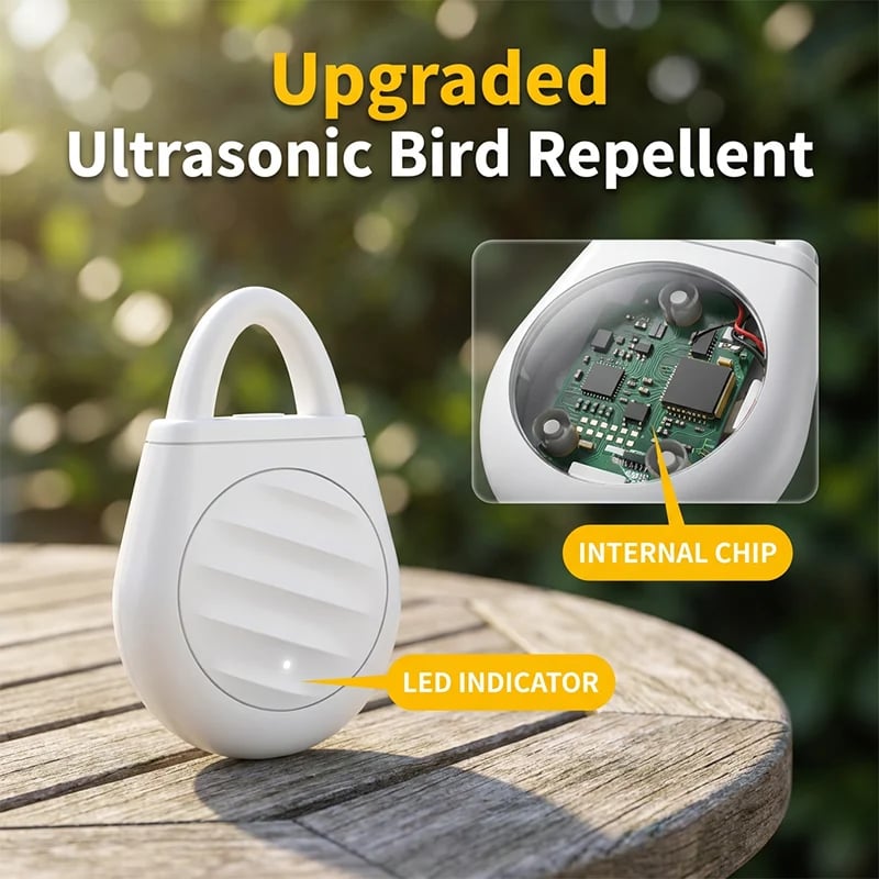 🏡🐦No more trouble from birds, beasts and locusts！Portable Ultrasonic Bird Repellent Keychain