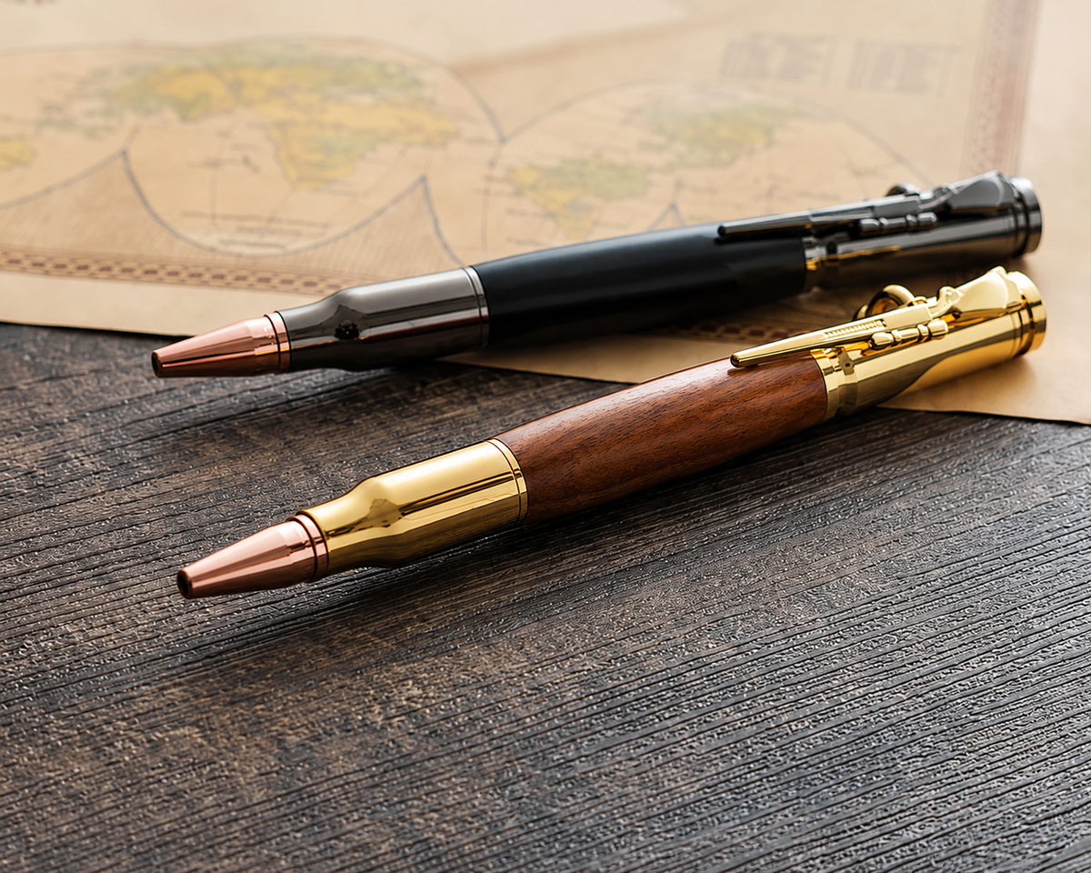 Handcraft🖊 Bolt Action Wooden Bullet PenTM | Crafted From Real Wood & Bullet Casing🔥
