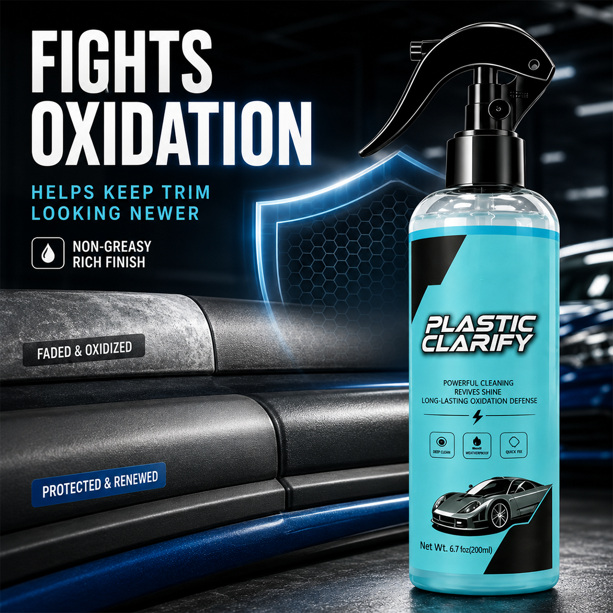 Car Plastic Trim Restorer Spray for Faded Surfaces🔥