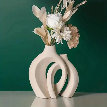 Chic Boho Ceramic Vases Set