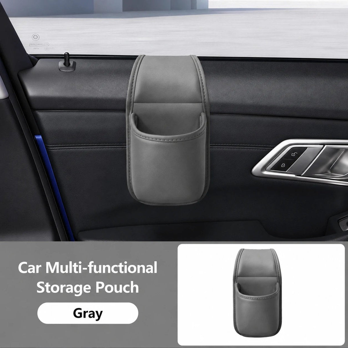 ⚡50% OFF⚡-Leather Car Door Storage Pocket | Double-Layer Car Door Organizer