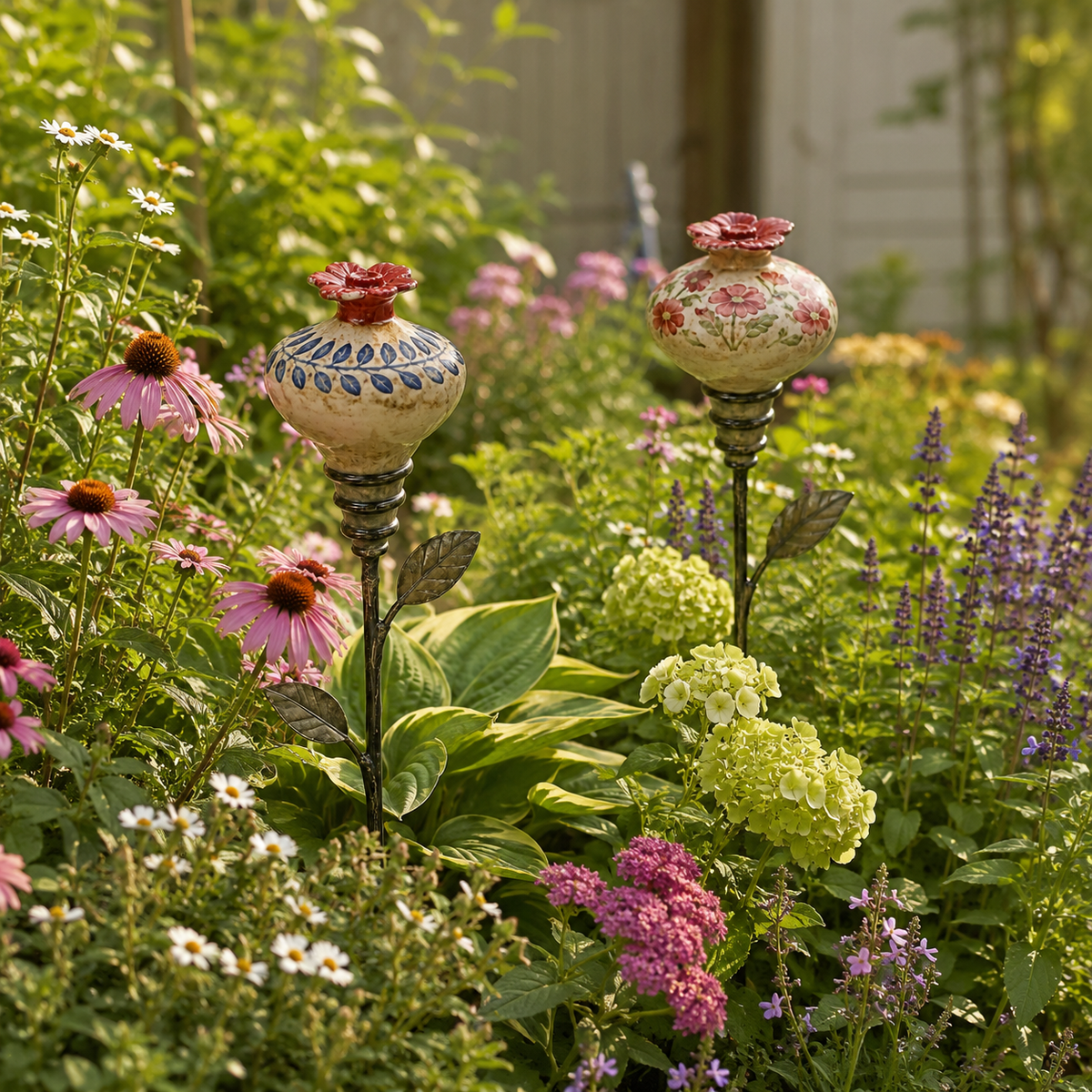 🏡Retro hummingbird feeder garden pole
