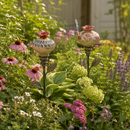🏡Retro hummingbird feeder garden pole