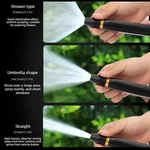 High-Pressure Hose Spray Gun with Brush Attachment