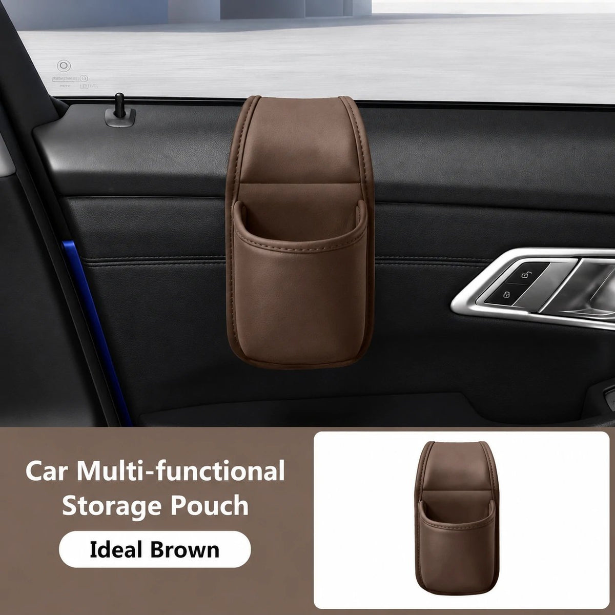⚡50% OFF⚡-Leather Car Door Storage Pocket | Double-Layer Car Door Organizer