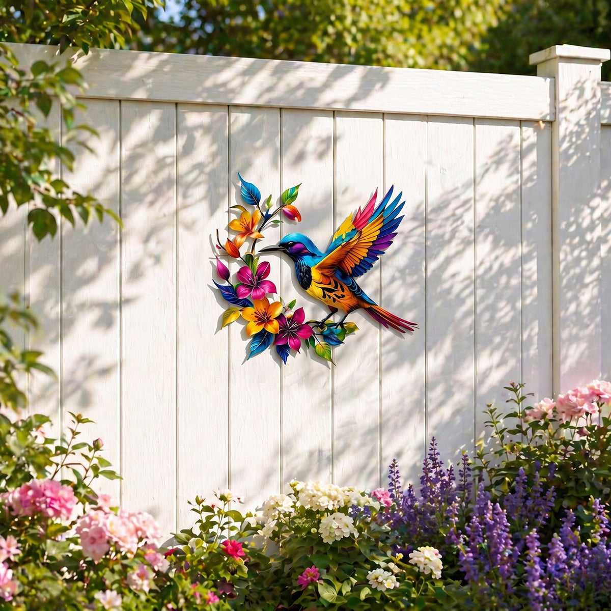 Hummingbird Bloom Metal Wall Art