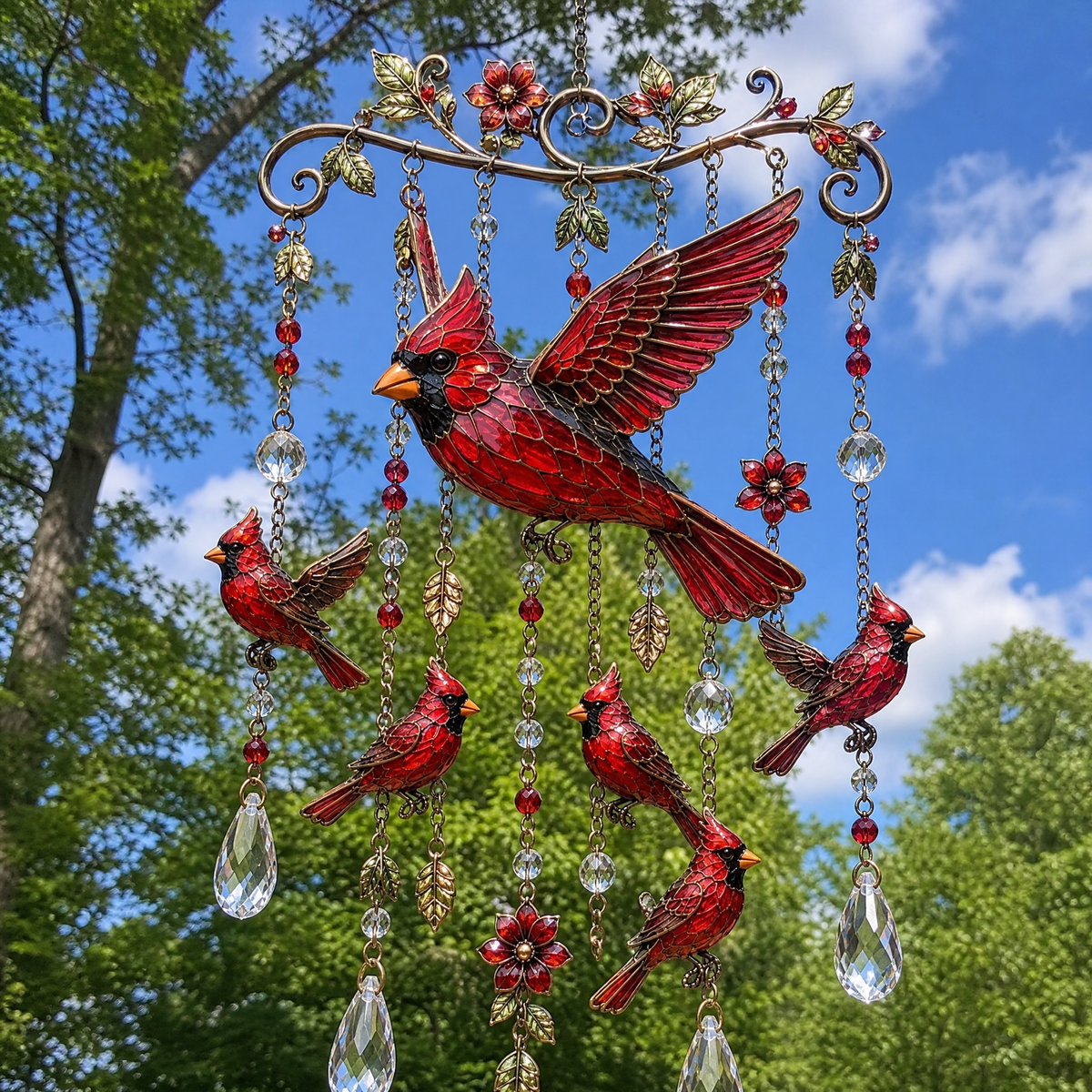 Graceful Hummingbird Crystal Wind Chime – Outdoor Garden Decor for Bird Lovers