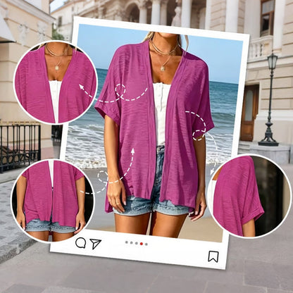 Short-sleeved casual solid coat⭐