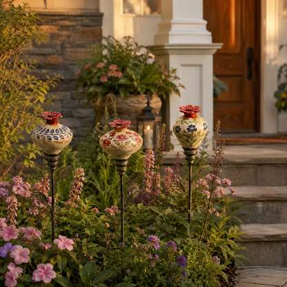 🏡Retro hummingbird feeder garden pole