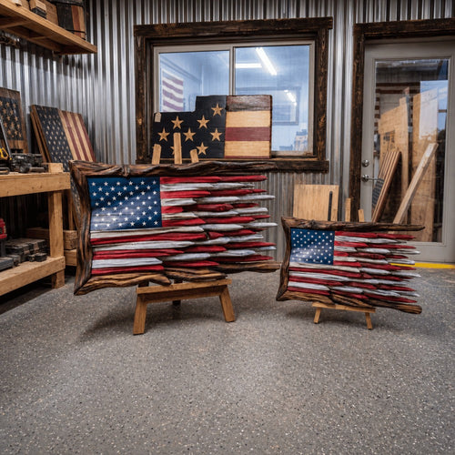 🎨🇺🇸 Handcrafted Wooden American Flag Wall Decor