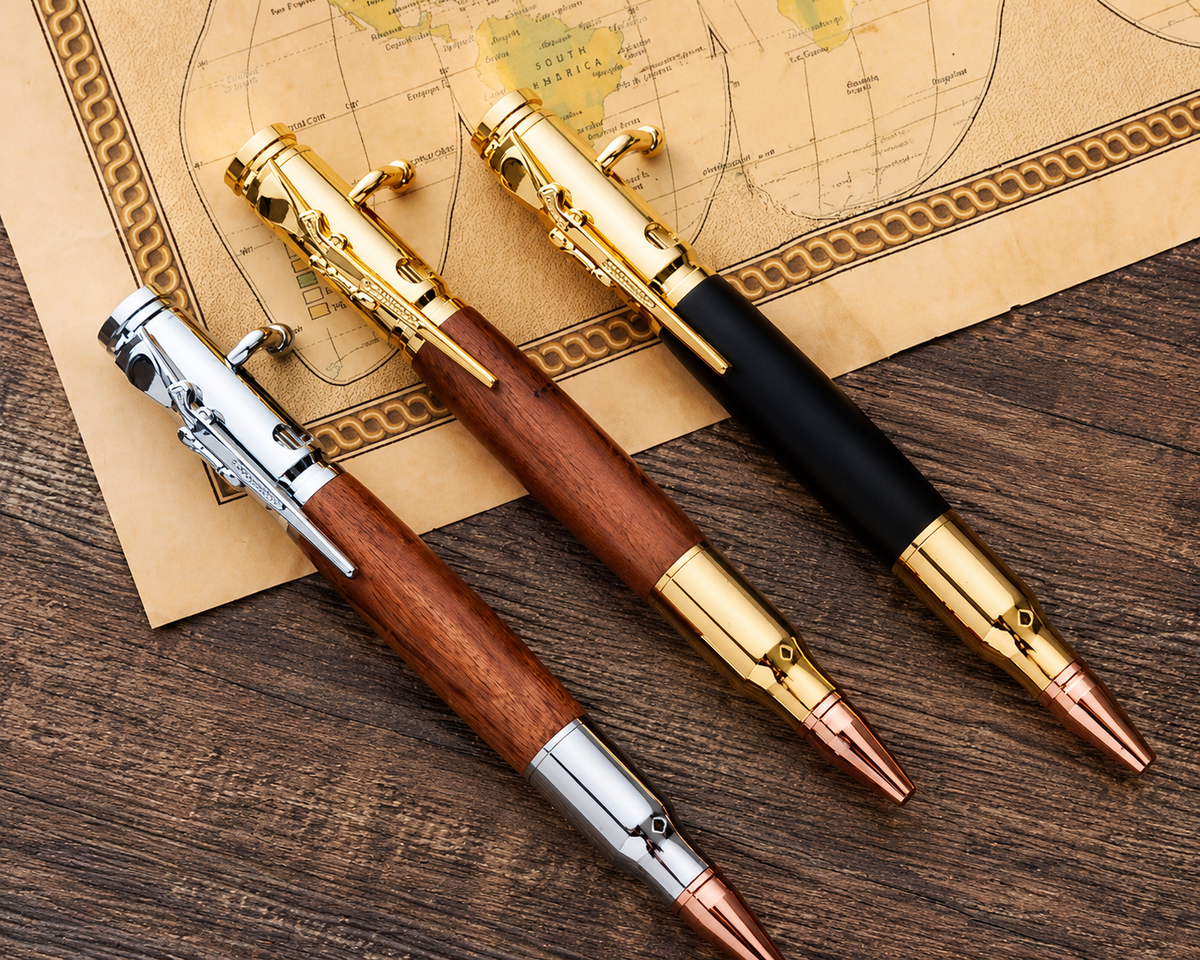 Handcraft🖊 Bolt Action Wooden Bullet PenTM | Crafted From Real Wood & Bullet Casing🔥