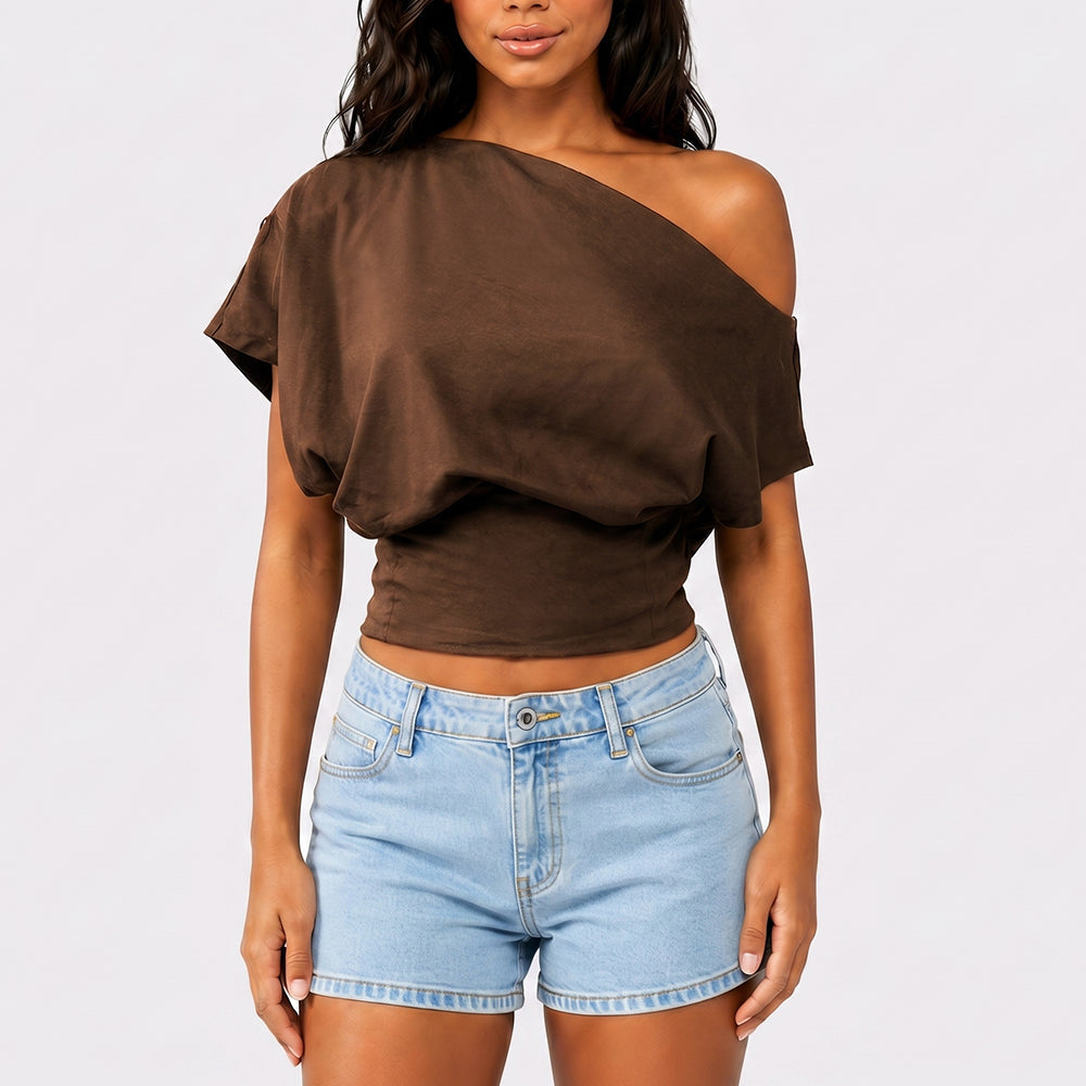 One Shoulder Casual Fashion Tee