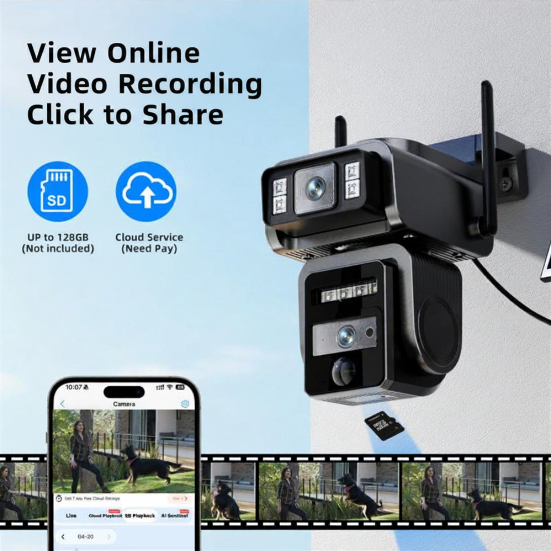 Solar-powered☀️ 360-degree🏡 WiFi📶 Security Camera👀