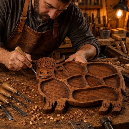 🔥🔥Rustic Cow-Shaped Charcuterie Board