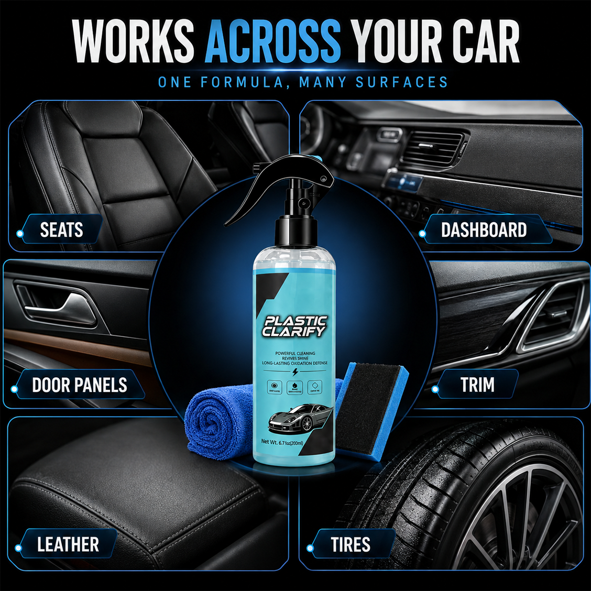 Car Plastic Trim Restorer Spray for Faded Surfaces🔥
